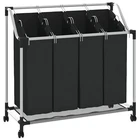 Laundry Sorter 3/4 Bags Basket Washing Clothes Bin Steel Cream/black Vidaxl New. Price: $63.99.