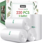5 Gallon 220 Counts Strong Trash Bags Garbage (pack Of 1), Clear New. Price: $24.94.