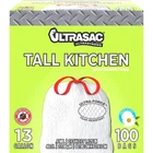 Ultrasac 13 Gallon 0.9 Mil Fresh Scent White Drawstring Tall Kitchen Trash Bags New. Price: $34.78.