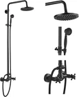 Oil Rubbed Bronze Shower Faucet Set With 8" Rainfall Head & Handheld New. Price: $266.99.