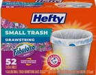 Hefty Small Trash Bags, Fabuloso Scent, 4 Gallon, 52 Count New. Price: $11.95.