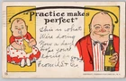 1908 "practice Makes Perfect" Baby Bottle Alcohol Beer Humor La Mars Ia Postcard Used. Price: $5.95.
