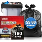 Trash Bags 55-60 Gallon Black Heavy Duty 1 Count Pack Teivio Extra Large New. Price: $74.99.