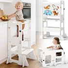 Woodure 4-IN-1 Toddler Kitchen Step Stool Learning Standing Tower Whiteboard New. Price: $85.48.