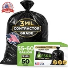 Veska Contractor Garbage Bags 55 Gallon 3 Mil Heavy Duty (megavalue 50 W/ti New. Price: $81.36.
