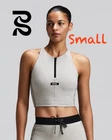 Bandit Running Women's Small Striped Cadence Zip Front Race Crop Plaster /slate New. Price: $85.00.