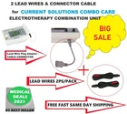 2 Electrode Lead Wires & Grey Connector Cable For Current Solutions Combocare New. Price: $59.99.