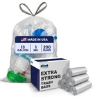 Plasticplace 13 Gal Extra Tall Drawstring Trash Bags, Clear, 1.0 Mil, 200 Count New. Price: $47.59.