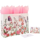 16.5 Extra Large 3D Butterfly Gift Bag Set With Handles, Greeting Card, P New. Price: $14.96.