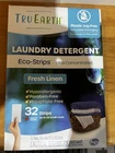 Tru Earth Compact Laundry Detergent Sheets, Fresh Linen 32 Loads New. Price: $12.99.