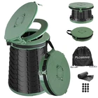 Plogging Xxl Portable Toilet -19.7"H 15" Adjustable Foldable Camping Green New. Price: $84.99.
