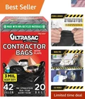 Heavy Duty Trash Bags 42 Gallon 20 Pack Garbage For Construction Commercial New. Price: $31.10.