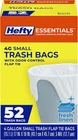 Essentials Flap Tie 4 Gallon Trash Bags, 52 Count, Small Scented For New. Price: $14.99.