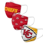 Kansas City Chiefs Foco Adult Face Cover Mask 3 Pack Nfl Licensed Washable New. Price: $8.09.