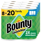 Bounty Quick Size Paper Towels White 8 Family Rolls New. Price: $32.83.