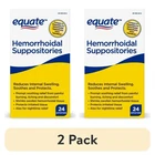 Equate Hemorrhoidal Suppositories Compare Preparation 24CT ( Pack) New. Price: $19.99.