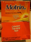Motrin Ibuprofen Pain Reliever Travel/ Single Dose (2TABS/PK) 50 Packs 100 New. Price: $10.99.