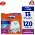 Hefty Ultra Strong 13 Gal Tall Kitchen Trash Bags Fabuloso Scent 140 New. Price: $22.99.