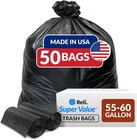 Reli. 55-60 Gallon Trash Bags Heavy Duty 1 Count (pack Of 50), Black New. Price: $36.69.