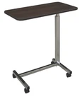 Medline Overbed With Wheels Adjustable Portable Walnut Top Silver Base New. Price: $34.99.