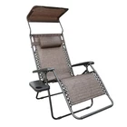 Jeco Oversized Zero Gravity Chair Sunshade And Drink Tray Brown Mesh New. Price: $171.95.