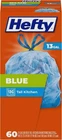 Hefty Blue Trash Bags 13 Gallon 60 Count Strong Durable Kitchen Garbage New. Price: $13.18.