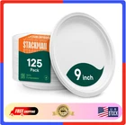 Stack Man 125PACK 9" Compostable Paper Plates, Heavyduty Sugarcane, Pfasfree New. Price: $33.85.