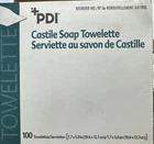 New! Pdi D41900 Castile Soap Towelette 7.7"X5", Individually Wrapped, 100 Count. Price: $9.95.