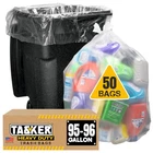 Trash Bags Gallon Heavy Duty Clear Plastic 50 Count Pack Ties 95-96 Tasker New. Price: $89.99.