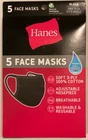 5 Pack Hanes Masks - Black Cotton Reusable Cover Cloth New. Price: $6.69.