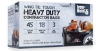 Contractor Trash Bags - 45 Gallon 18 Wing Tie Closure 3 Mil Thick Gusset... New. Price: $31.00.