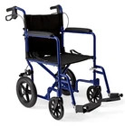 Medline 19X16" Aluminum Transport Wheelchair Chair, Lg Rear Wheels- Blue, New. Price: $129.99.