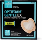 Medline Optifoam Gentle Ex Bordered Adhesive Dressing, 7" Sacral, 5CT New. Price: $57.99.