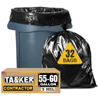 Garbage Bags 55 Gallon Mil Heavy Duty Pack Of 32 Black Tasker Contractor Trash New. Price: $59.99.
