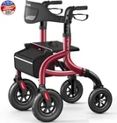 Walkers For Seniors, Rollator With Seat And Backrest, 10" Big Wheels A... New. Price: $339.99.