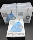 Simplehuman Custom Fit Code Trash Can Bag Liners Lot Of 5 (60CT.) Total 300 New. Price: $79.95.