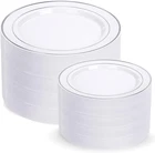 200 Pcs Silver Plastic Plates - Disposable Party Include 100 Dinne New. Price: $65.97.