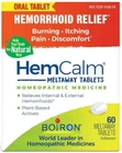 Boiron Hemcalm Tablets Hemorrhoid Relief- Burning- Itching- Pain- Discomfort- 60 New. Price: $30.63.