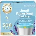 300 Count 15 Micron Extra Thick 4 Gallon Drawstring Small Trash Bags, Sturdy ... New. Price: $37.37.