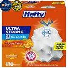 Hefty Ultra Strong 13 Gallon Trash Bags, Tall 110 Count (pack Of 1), White New. Price: $44.31.