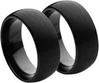 8MM Tungsten Carbide Black Enamel Brushed With Classic Dom Wedding Band Ring Set New. Price: $97.45.