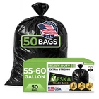 Veska Gallon Trash Bags Heavy Duty, (value-pack 50 Count W/ties) 55-60 Gal... New. Price: $44.77.