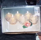 Centurion Collection 6 Glass Or Crystal Tea Light Holders 2.25"T X2.75"W. Boxed Used. Price: $10.00.