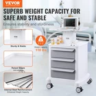 4 Tiers Lab Carts, Utility With 3 Drawers & 1 Top Tray, White New. Price: $242.28.