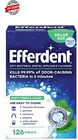 New Efferdent Retainer & Denture Cleaner Tablets Minty And Fresh 126 Count. Price: $9.00.