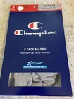 New Champion Face Masks Ages 5-12 Concrete Color. Price: $10.00.