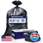 Plasticplace 40-45 Gallon Trash Bags 2.3 Mil Black Heavy Duty Garbage Can New. Price: $57.02.