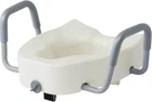 5" Elongated Raised Toilet Seat, With Lock And Removable Padded Arms- Medical New. Price: $71.06.