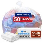 Reli. Supervalue 55-60 Gallon Trash Bags 1 Count (pack Of 50), Clear New. Price: $35.94.