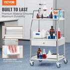 Vevor 3-LAYER Stainless Steel Lab Serving Cart Medical Utility Rolling New. Price: $176.99.